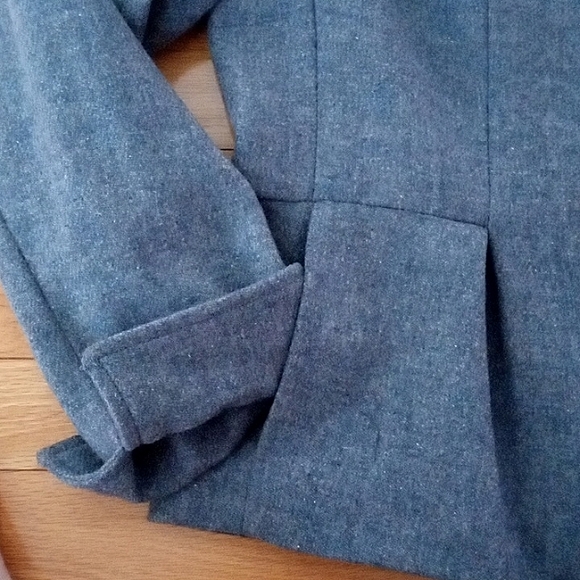Jacket Woman's 12 Blue Heathered Wool - Picture 3 of 8